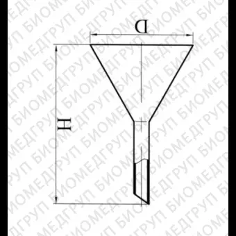 Воронка лабораторная, стекло, d 56 мм, h 80 мм, Россия, 278