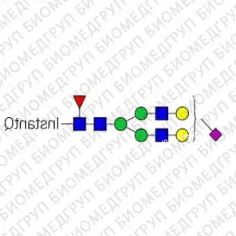 AdvanceBio InstantQ G2FS1 2,3 / FA2G2S31 Стандарт Nгликанов ранее ProZyme. Nгликан моно2,3сиалилированный, галактозилированный двухантенный Nгликан, ядро которого замещено фукозой, меченный InstantQ для использования в качестве качественн