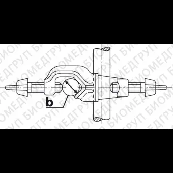 Узел крепежный, винт с накатанной головкой M8, d 36, угол 90, резьба 8, ковкий чугун, Bochem, 5369