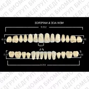 Гарнитуры пластмассовых зубов T3 M32, цвет А3, в боксе, 20 гарнитур
