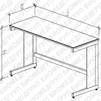 Стол лабораторный высокий, 1500х750х900, столешница керамика KS12 эконом