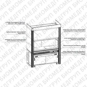 Шкаф вытяжной со встроенной стеклокерамической плитой ЛАБPRO ШВВП 120.85.245 VI
