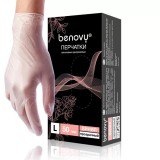 BENOVY, Перчатки виниловые, прозрачные, 50 пар