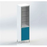 Шме-1см - шкаф закрытого типа, 2 секции, дверца из стекла с алюминиевым профилем