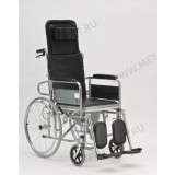 Кресло-коляска с высокой спинкой, подголовником и сан.оснащением